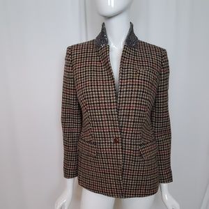 J. Crew Houndstooth Blazer - Brown and Black